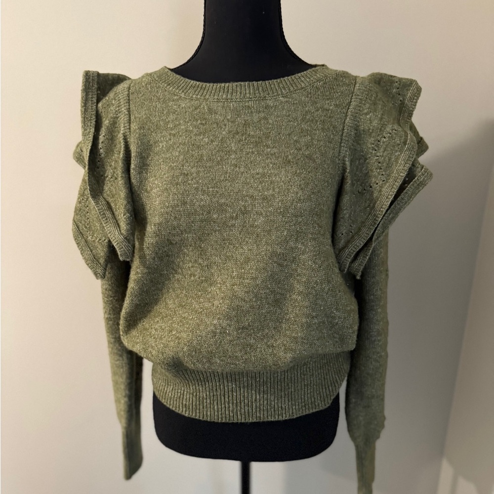 Grey collective women's Sweater size‎ Large Preppy Feminine vibes- 80's look